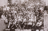 Foreign Jews and local police on the steps of San Bartolomeo Concentration Camp, Campagna 1940